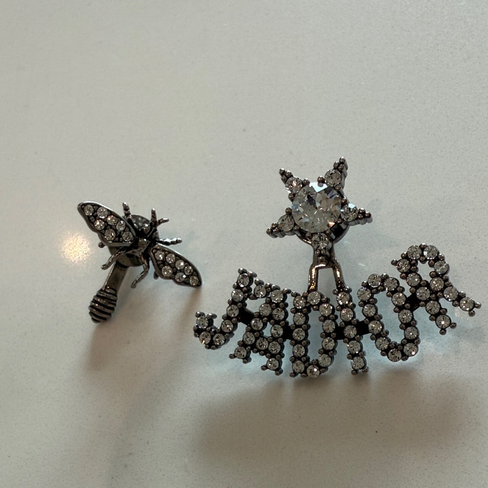 Dior Silver Crystal Earrings